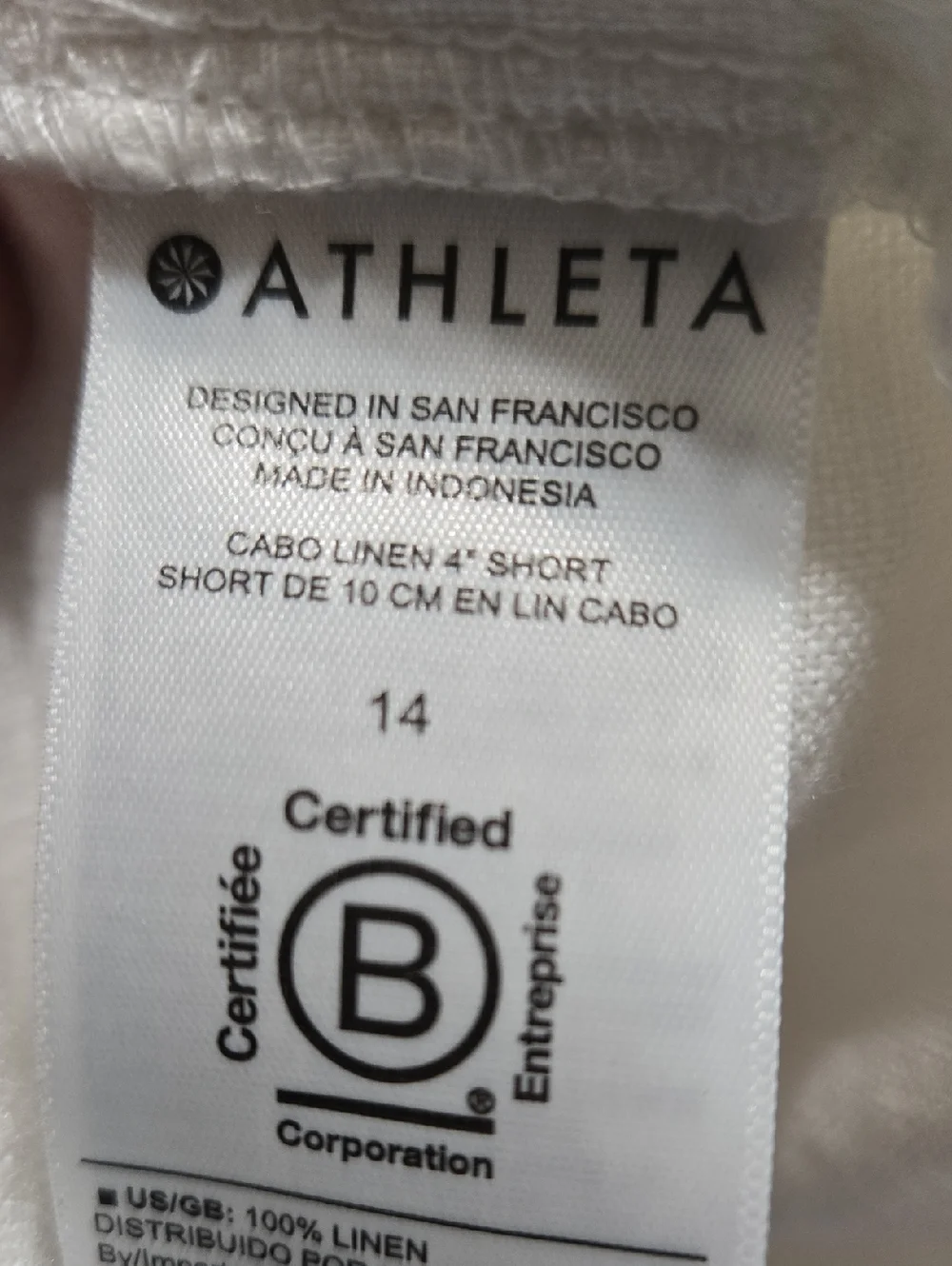 Athleta Retreat White Linen Mid Rise 4